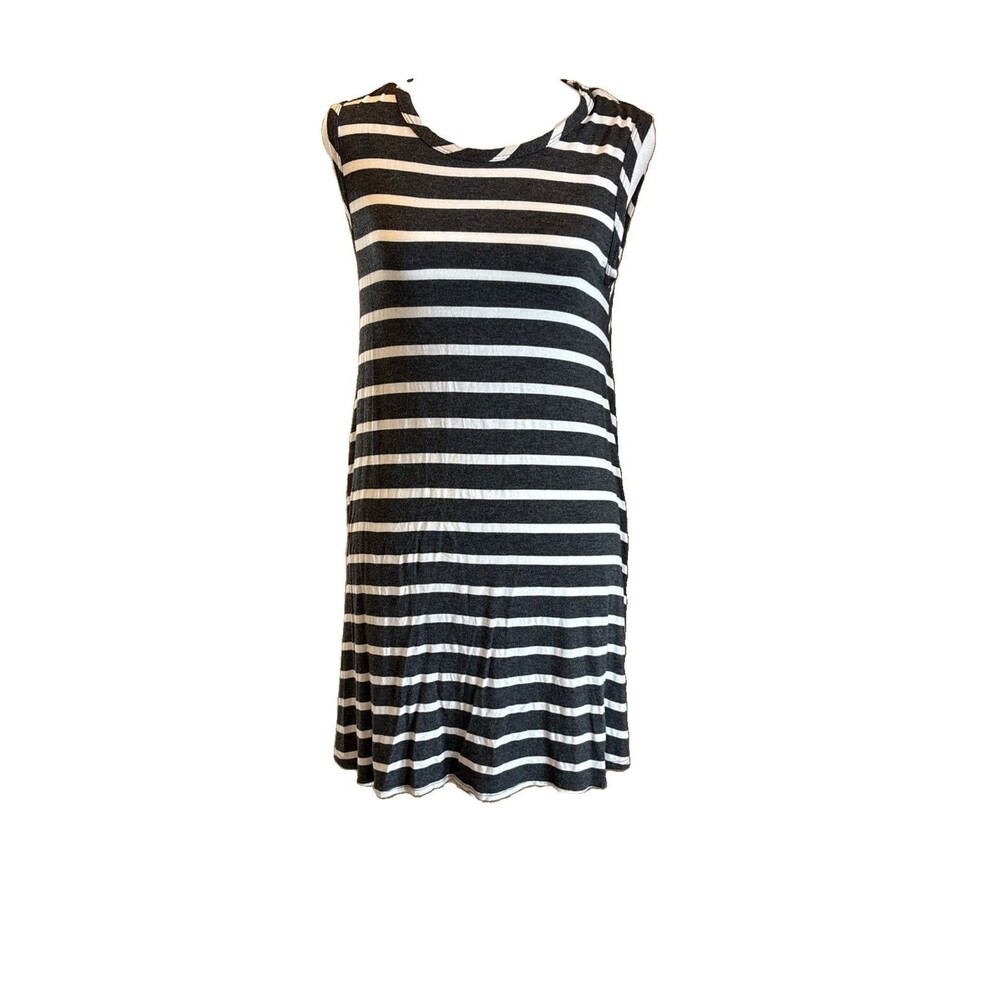 Forever Rose Couture Women's Striped Gray Dress M